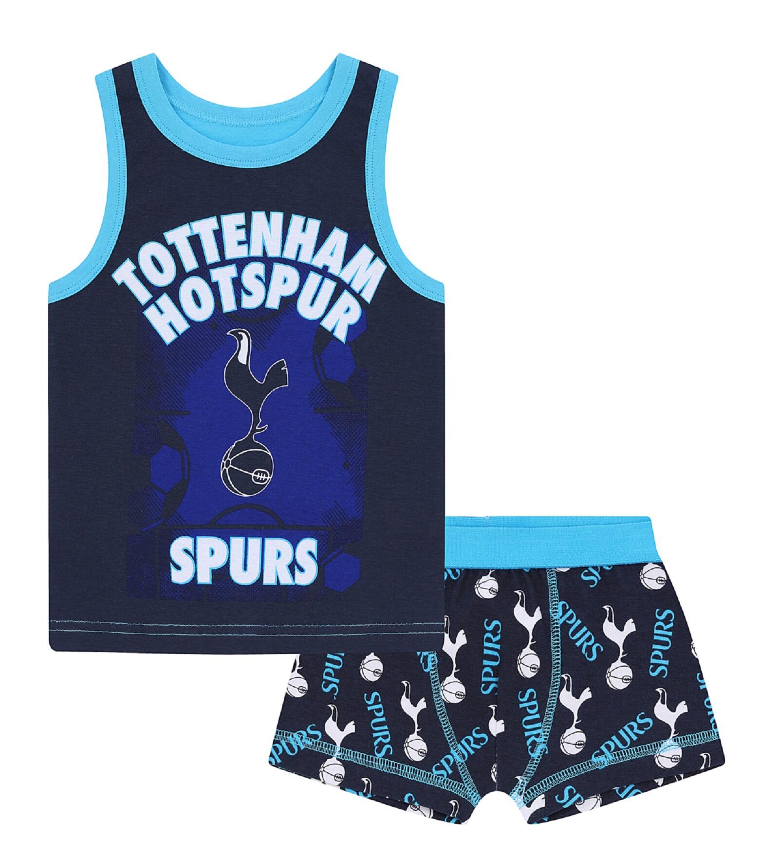 TOTTENHAM HOTSPUR Tottenham Hotspur Boys Vest & Boxer Shorts Set Kids OFFICIAL Football Gift