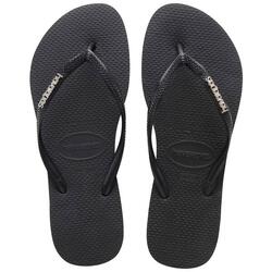 Tong pour femme Slim Logo Metallic