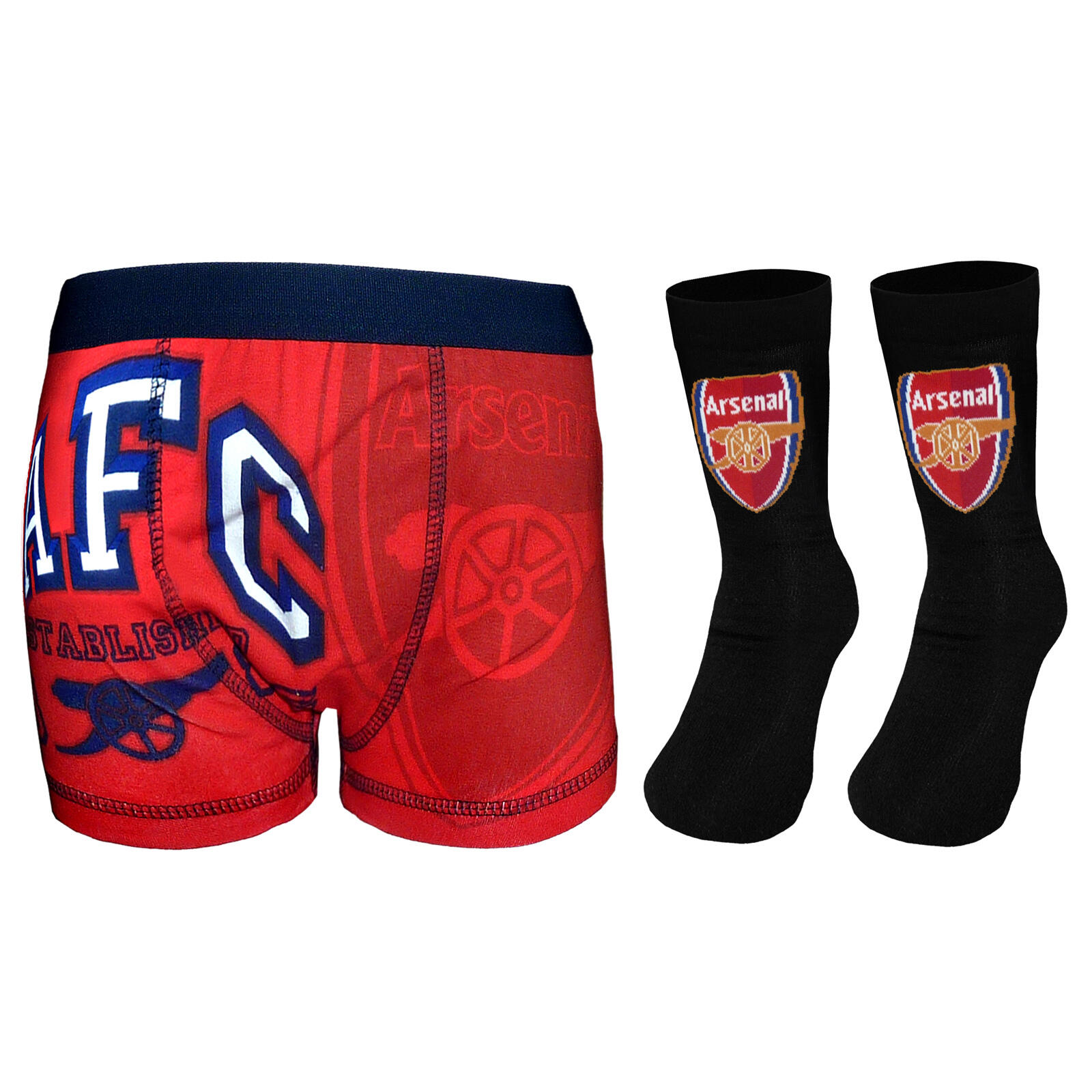 ARSENAL Arsenal FC Boys Socks & Boxer Shorts Set OFFICIAL Football Gift