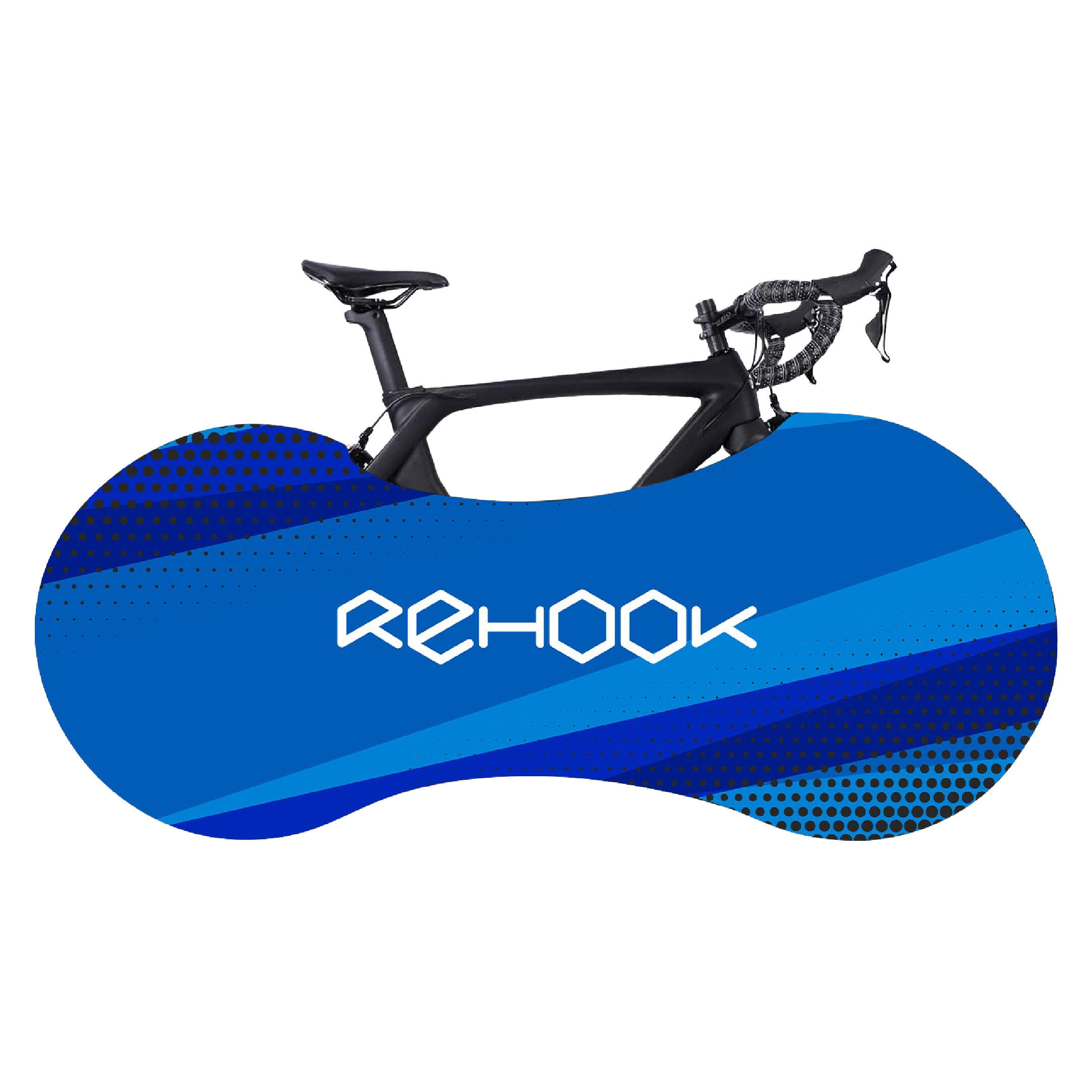 REHOOK WRAP Premium Indoor Bike Cover Tonal Blue
