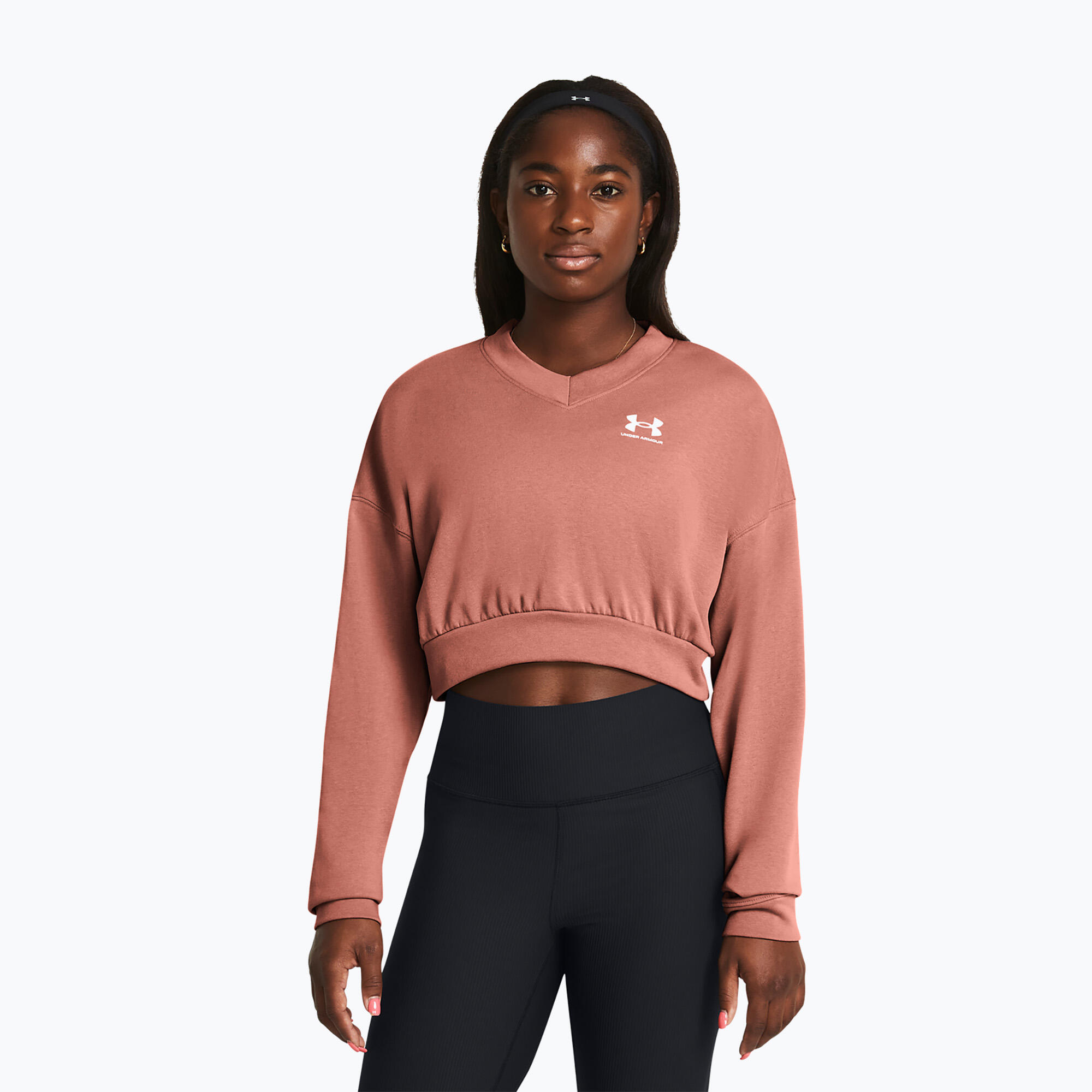 Sweat d'entraînement femme Rival Terry Os Crop Crew Under Armour 3/5