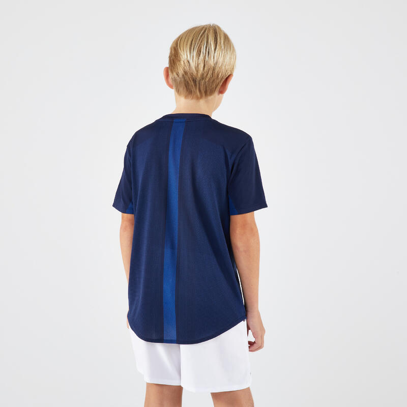 Tennisshirt voor kinderen light marineblauw Tc Smash Kermt 149-159CM