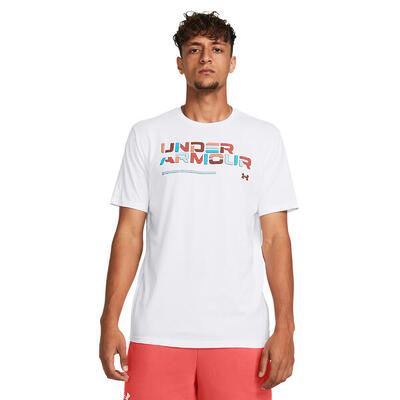 Under armour colorblock wordmark heren-t-shirt