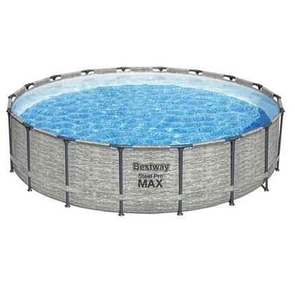Bestway Piscine hors sol - Ronde - Steel Pro Max - Décor pierres - 549 x 122 cm