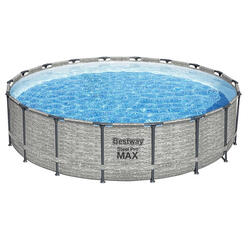 BESTWAY Piscine hors sol ronde Steel Pro Max 549 x 122 cm décor pierres