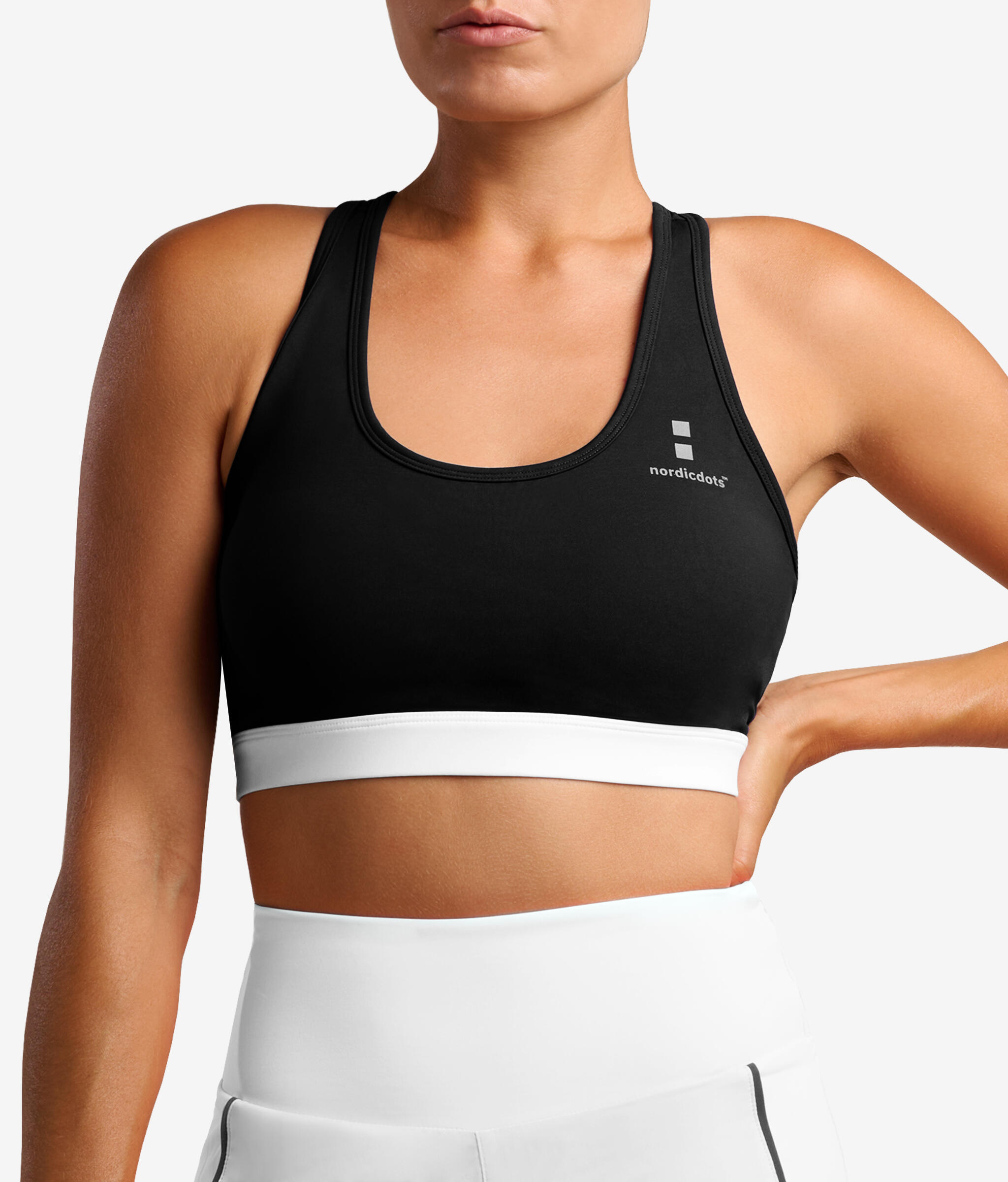 Pro Sport-BH für Damen Tennis/Padel Schwarz 2/2