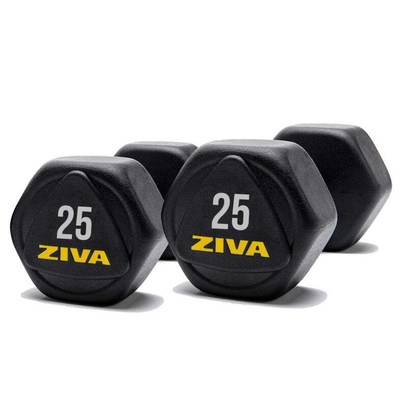 Mancuernas hexagonales de acero ZIVA performance 25 kg