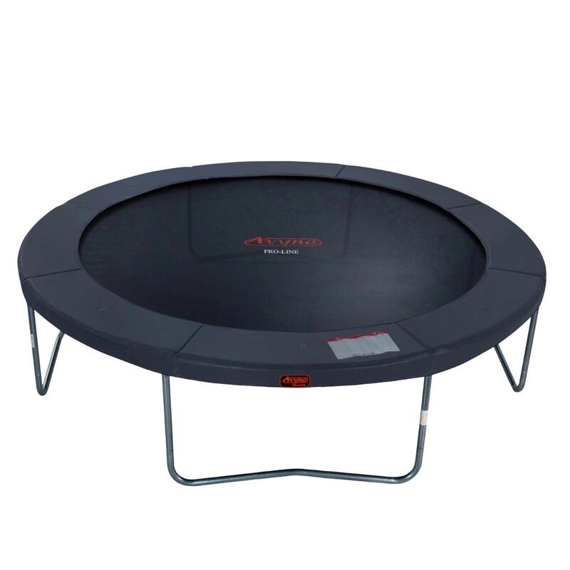 Trampolino rotondo Avyna Pro-Line (Ø365 cm) con rete e copertura, grigio