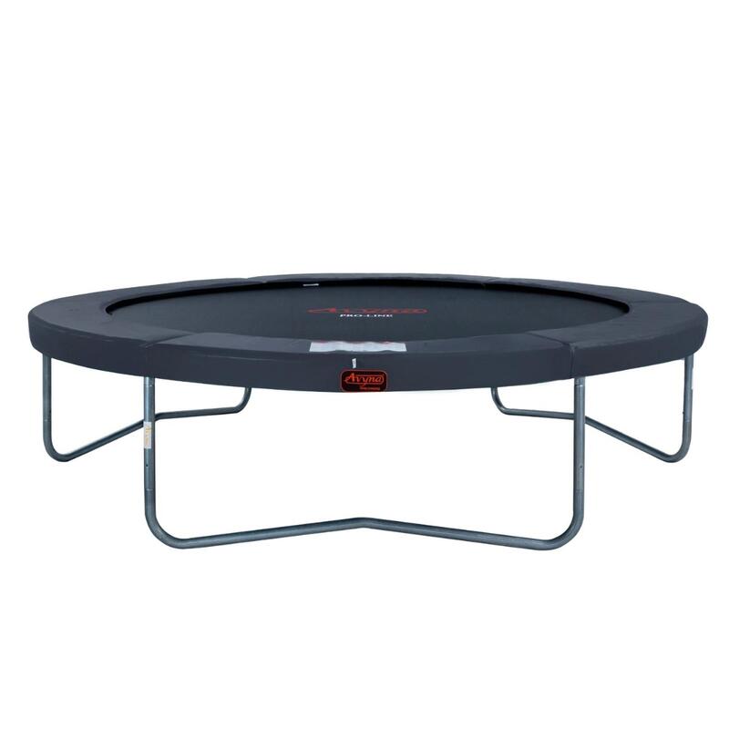 Trampolino rotondo Avyna Pro-Line (Ø365 cm) con rete e copertura, grigio