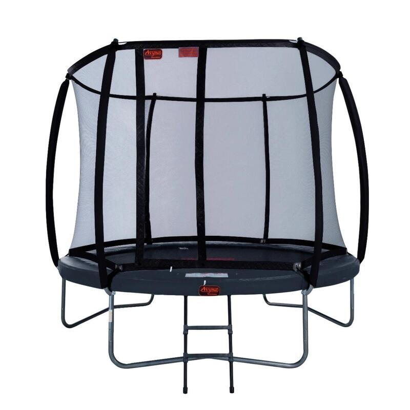 Avyna Pro-Line construction trampoline rond (Ø305 cm) avec filet et housse, gris