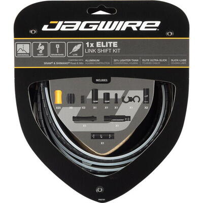Road & mountain elite link 1x schakelkabelset - zwart