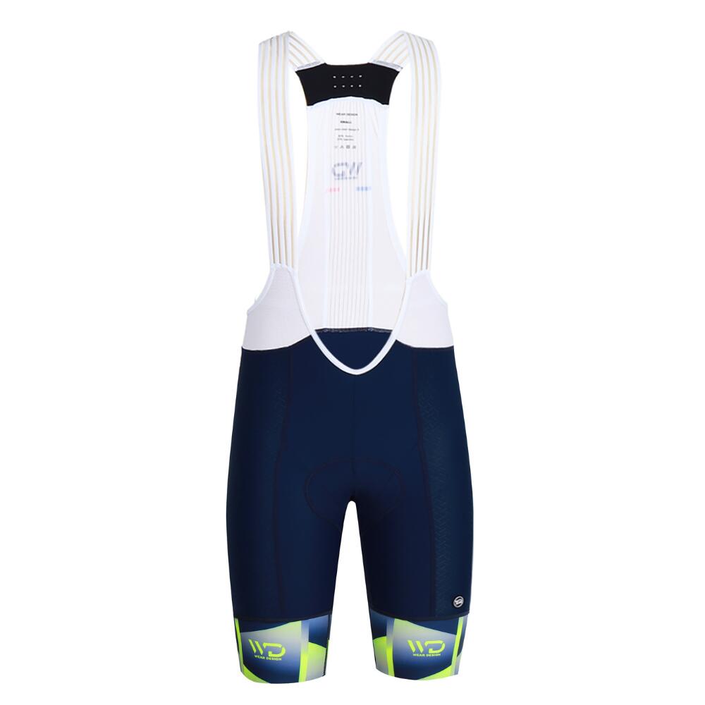 Wear Design - Cuissard Vélo Homme Cubic Bleu/jaune - Cuissard De Vélo À Bretelles - Bleu|jaune - 38 S - Decathlon