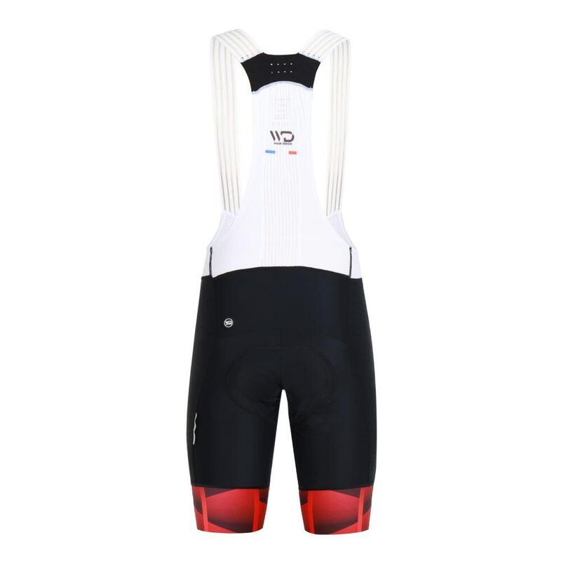 Culotte ciclismo hombre CUBIC Negro/rojo