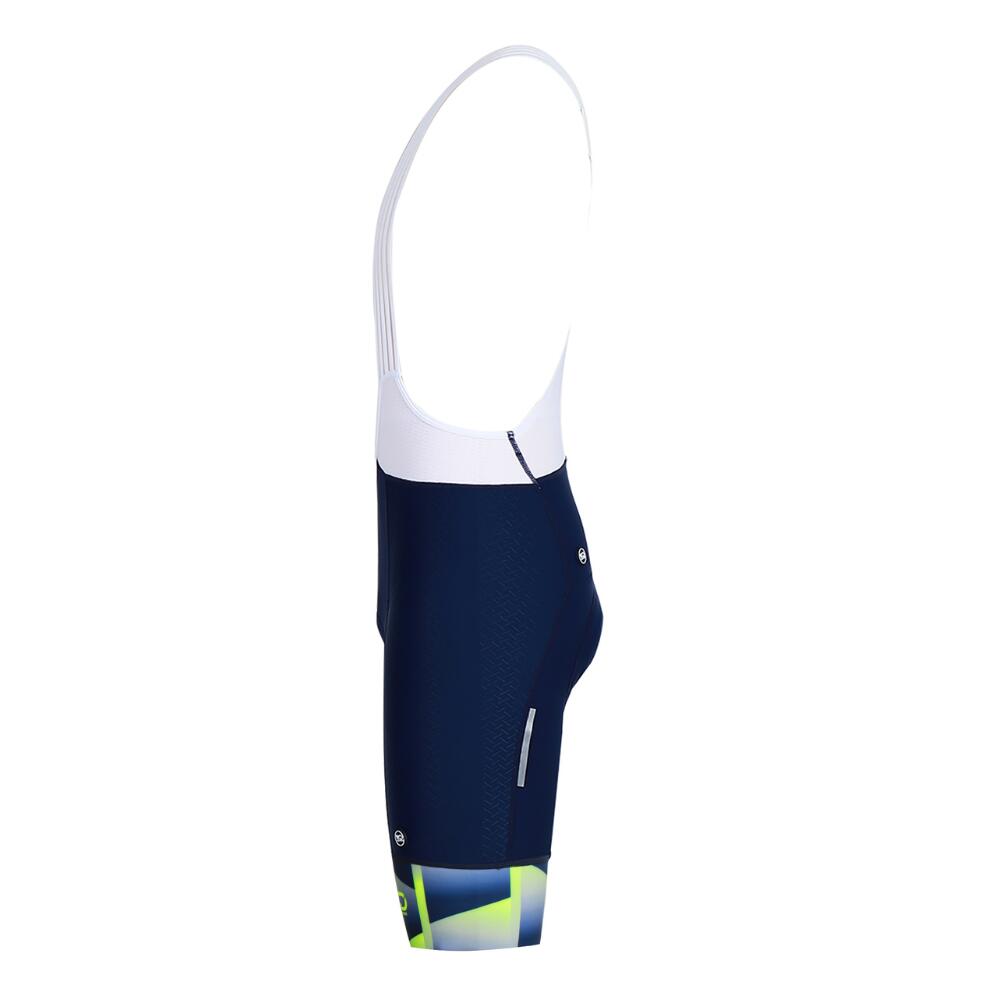 Culotte ciclismo hombre CUBIC azul/amarillo 3/6