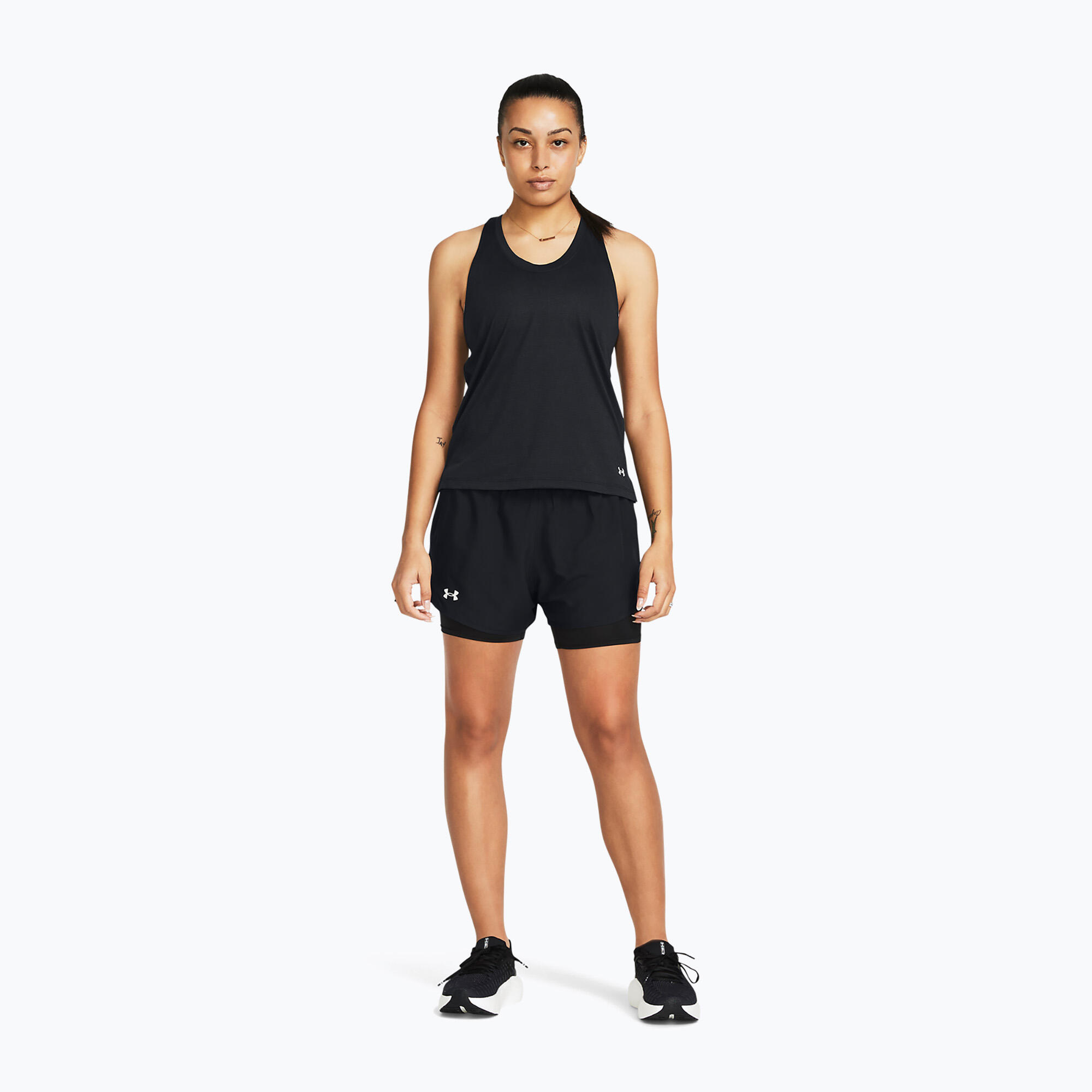 Pantaloncini 2 in 1 da donna Under Armour Fly By Black 2/6