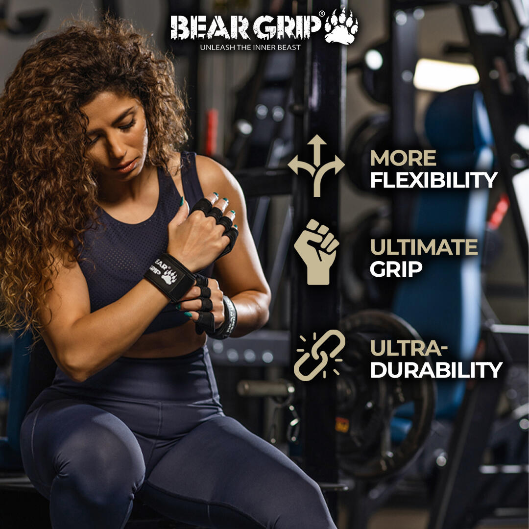 BEAR GRIP - Open Workout Gloves for Weight Lifting 4/6