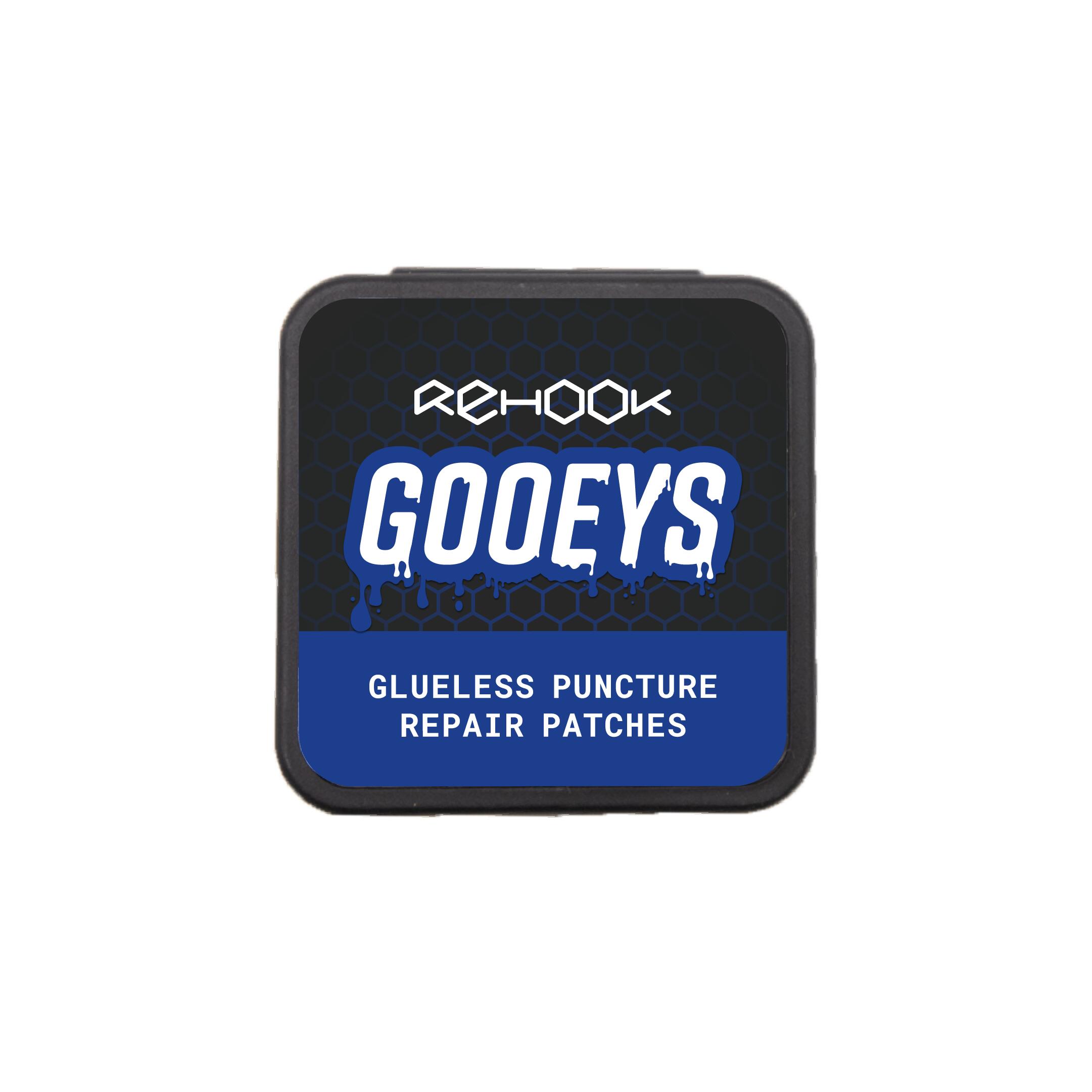 REHOOK Gooeys Glueless Puncture Repair Patches - Bike Tube Self-Adhesive Patch Kit