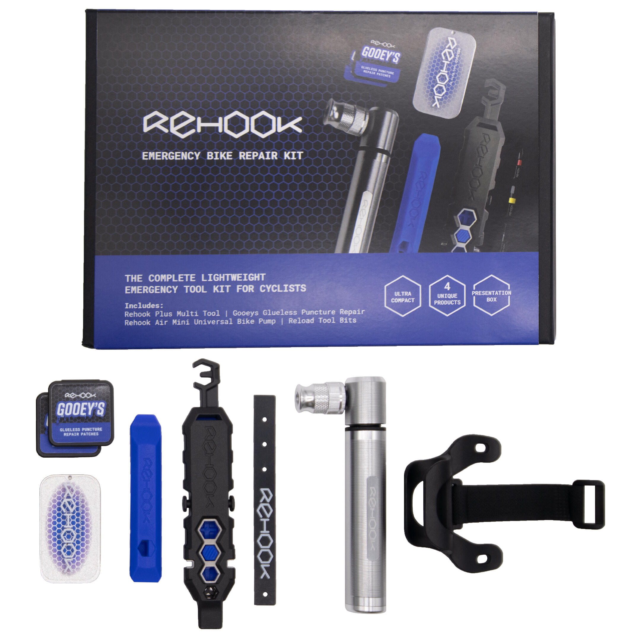 REHOOK Emergency Bike Repair Kit - Complete Lightweight Emergency Toolkit for Cyclists