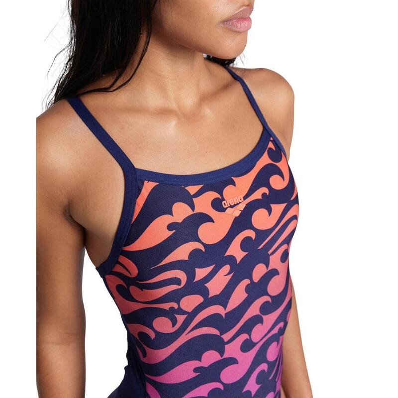 Maillot de bain femme Arena Surfs Up Lightdrop Back Marine-Marine Multi