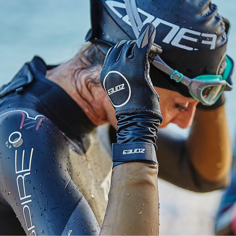 Guantes de Natación de Neopreno Negro/Plata 3/6