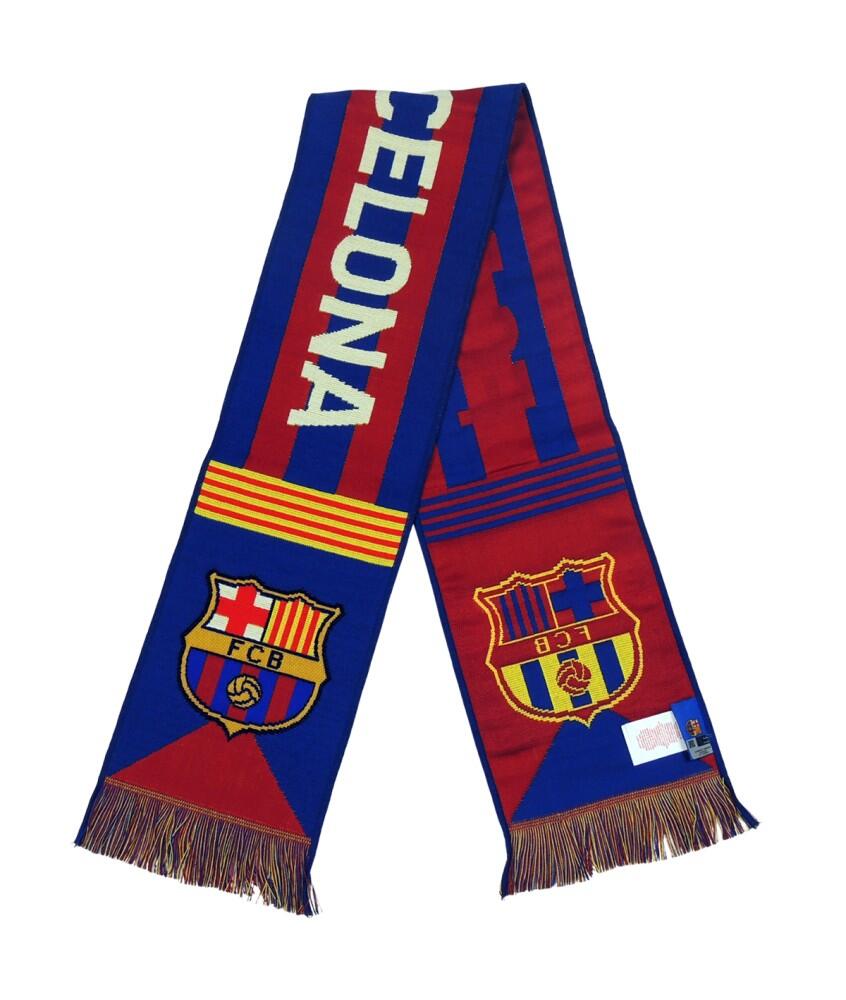 FC BARCELONA Cachecol oficial de futebol do FC Barcelona Loom Azul-Marrom 120x20 cm.