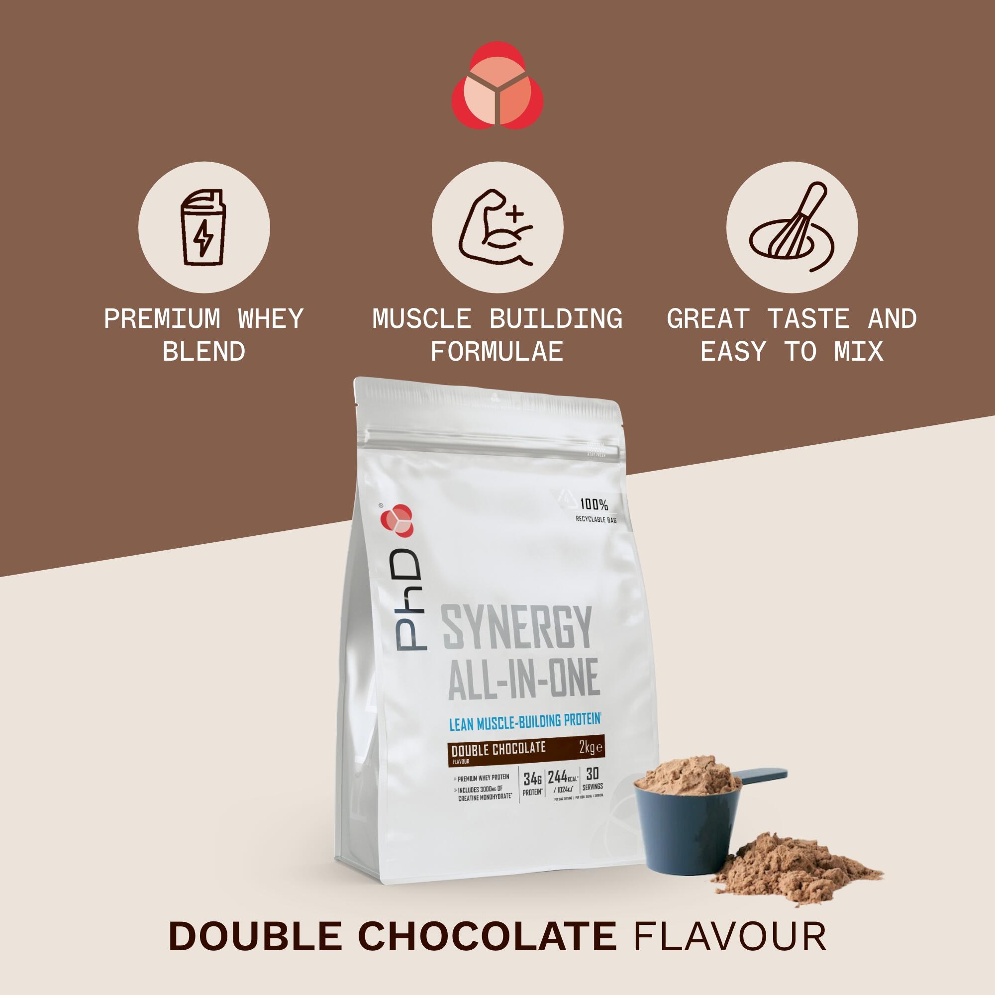 PhD Nutrition | Synergy Powder | Double Chocolate Flavour | 2kg 4/5