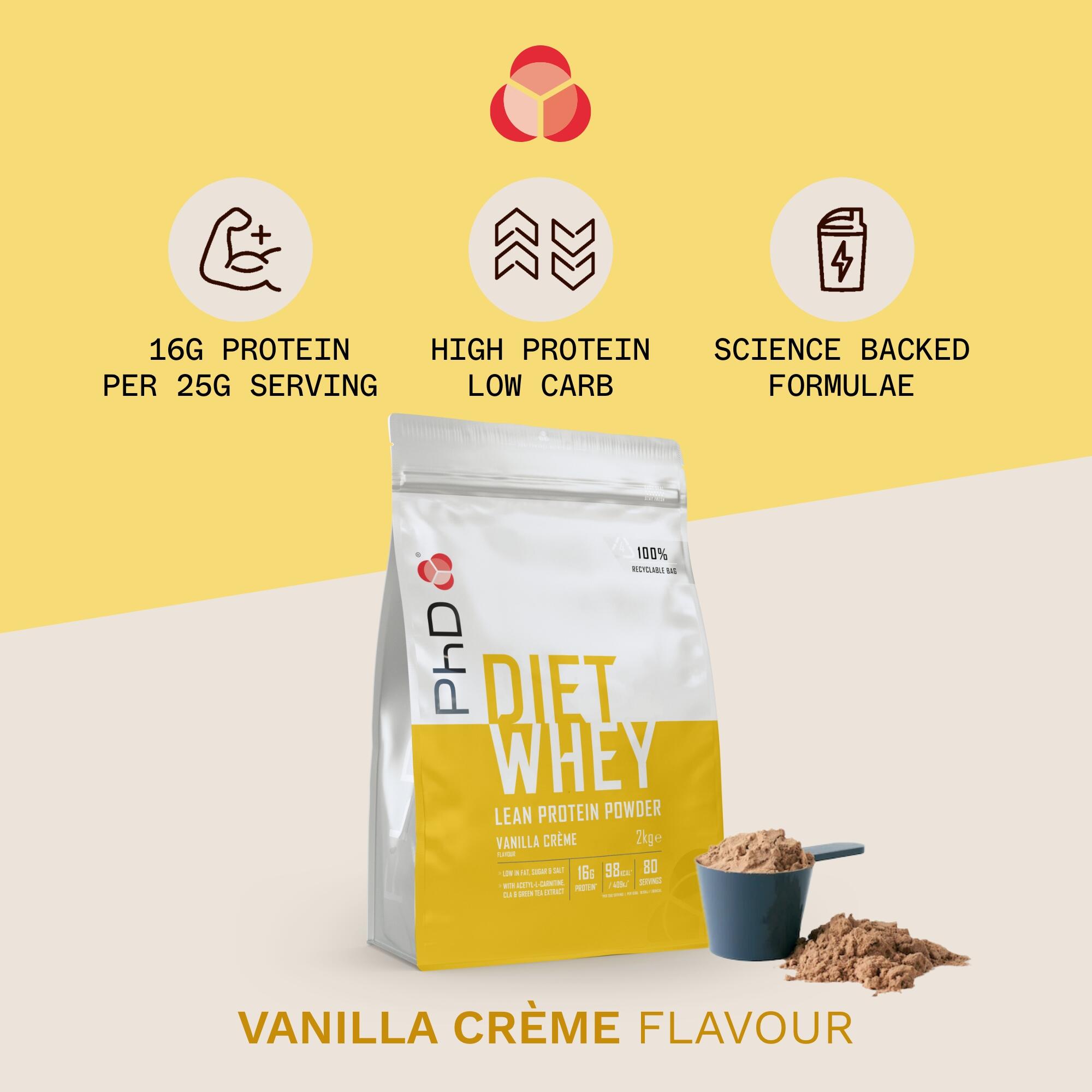 PhD Nutrition | Diet Whey Powder | Vanilla Creme Flavour | 2kg 4/4