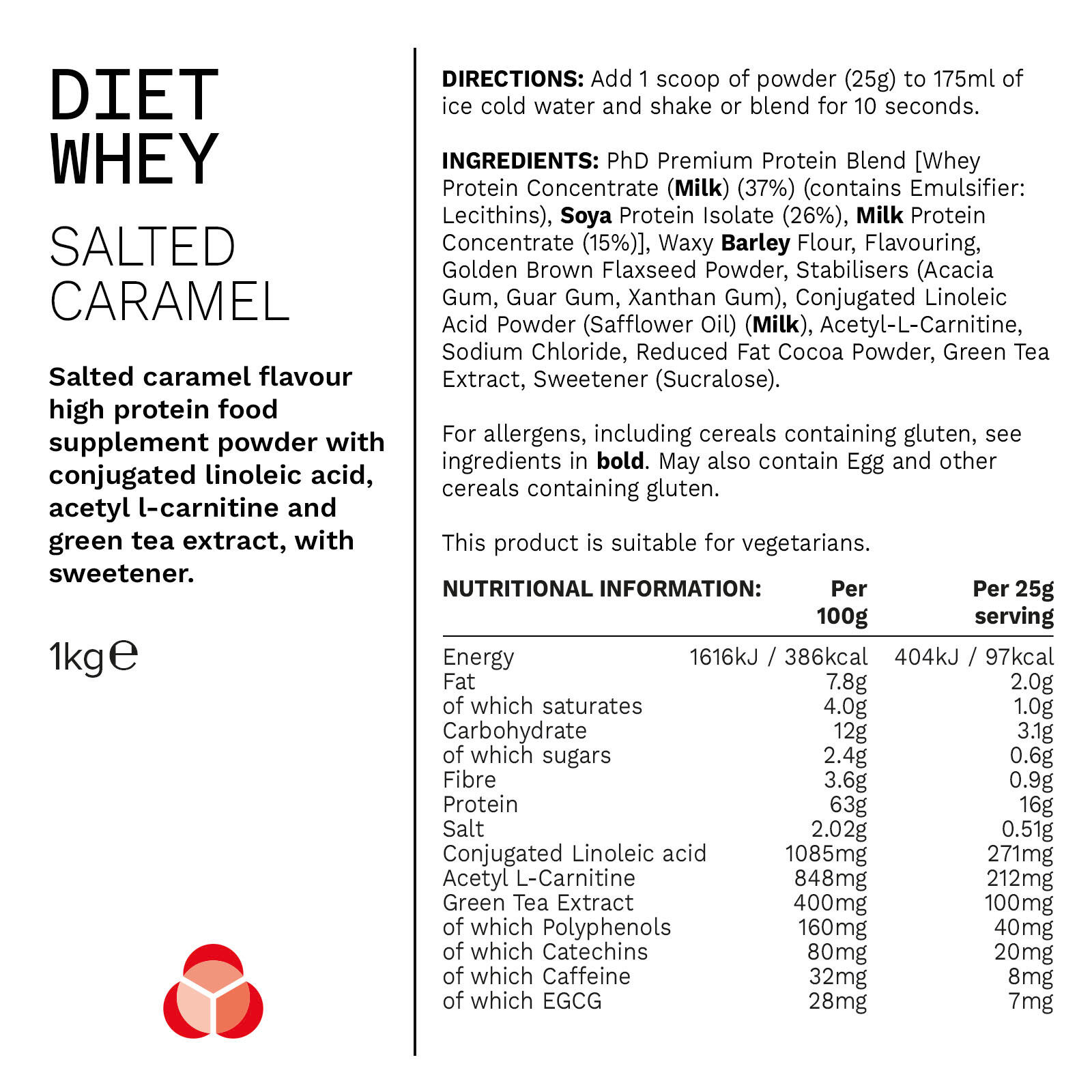 PhD Nutrition | Diet Whey Powder | Salted Caramel Flavour | 1kg 5/5