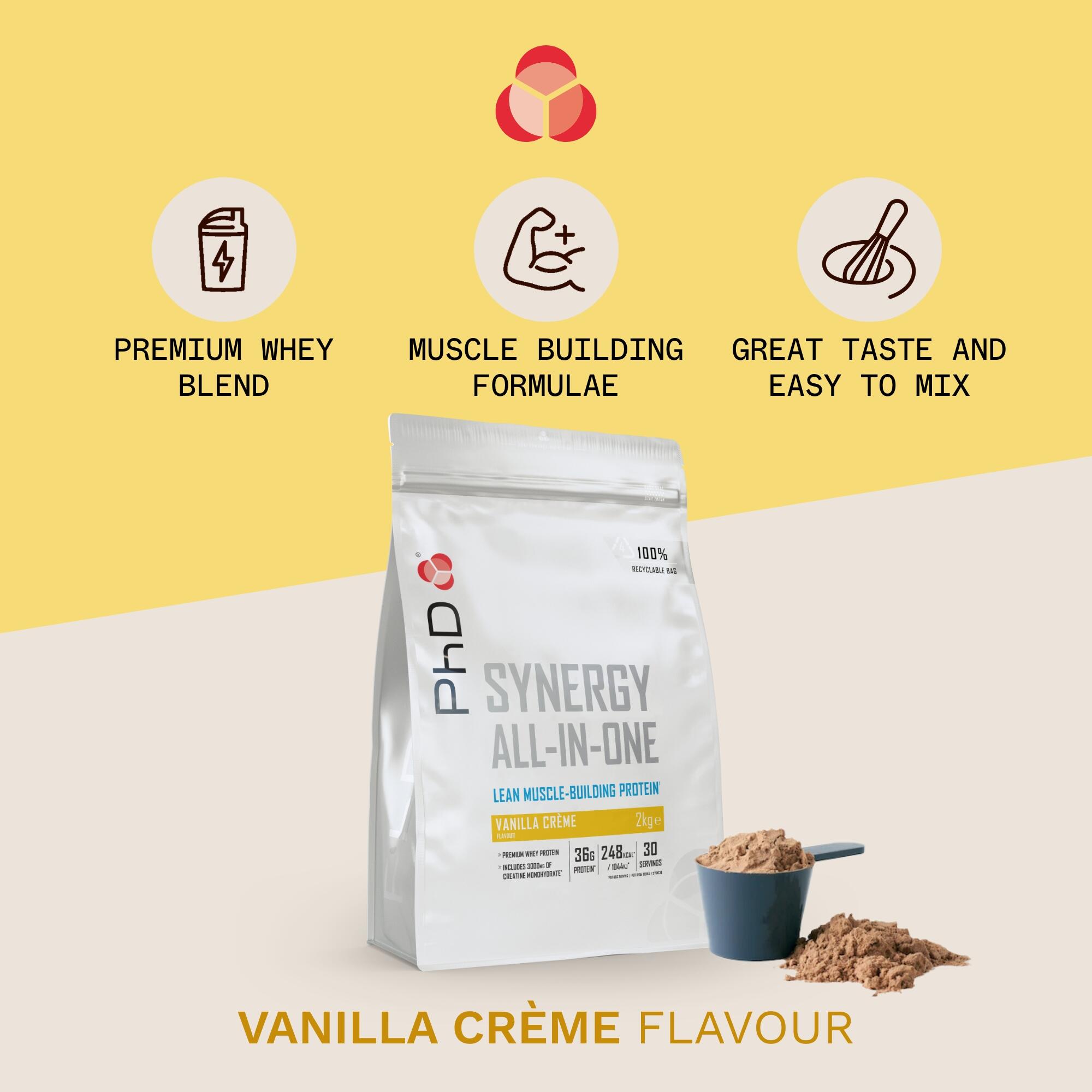 PhD Nutrition | Synergy Powder | Vanilla Creme Flavour | 2kg 4/5