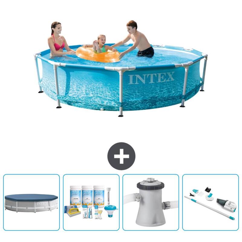 Piscine à cadre rond Intex 305x76 cm avec Accessoires - 282065