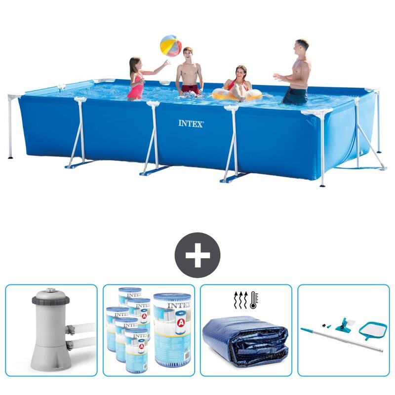 Piscine rectangulaire Intex 450x220x84 cm avec Accessoires - 2827490