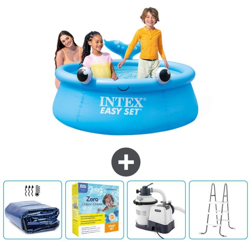 Piscine Gonflable Ronde Intex - 183x51 cm - Baleine avec Accessoires - 2610271