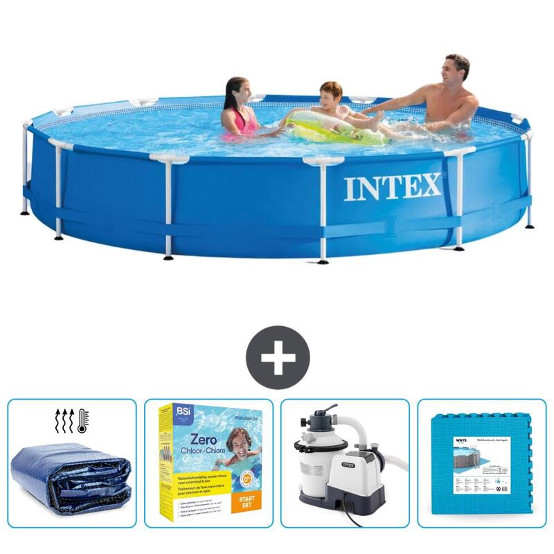 Piscine à cadre rond Intex 366x76 cm avec Accessoires - 2821067