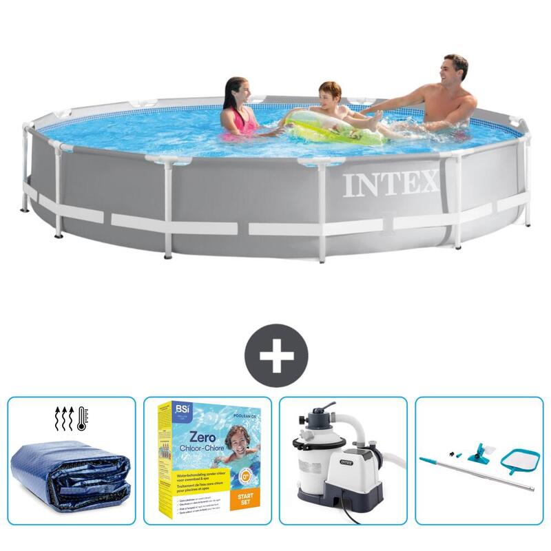 Piscine ronde à cadre prisme Intex 366x76 cm avec Accessoires - 2671072