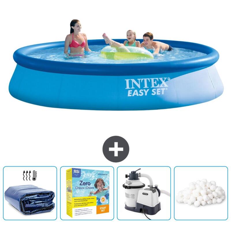 Piscine Gonflable Ronde Intex - 396x84 cm avec Accessoires - 2814370