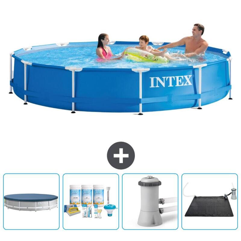 Piscine à cadre rond Intex 366x76 cm avec Accessoires - 282104