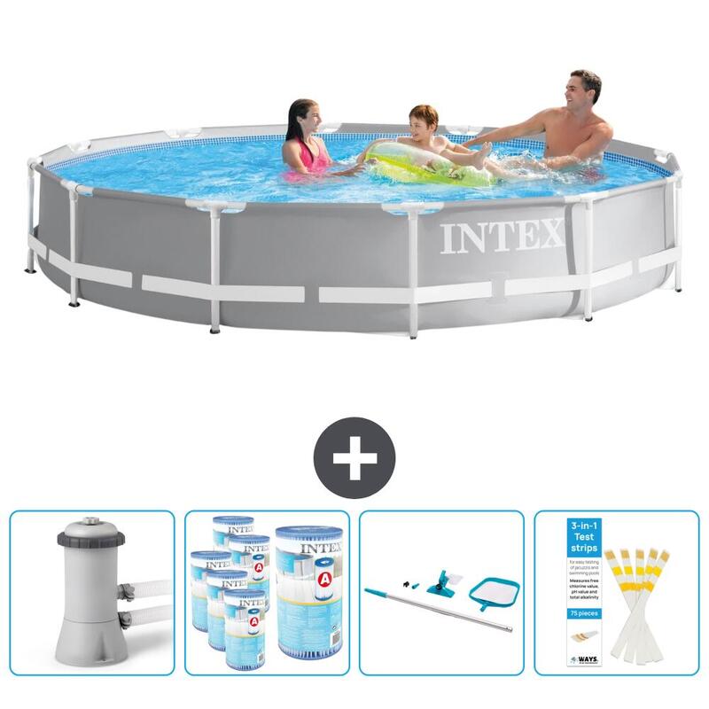 Piscine ronde à cadre prisme Intex 366x76 cm avec Accessoires - 2671294