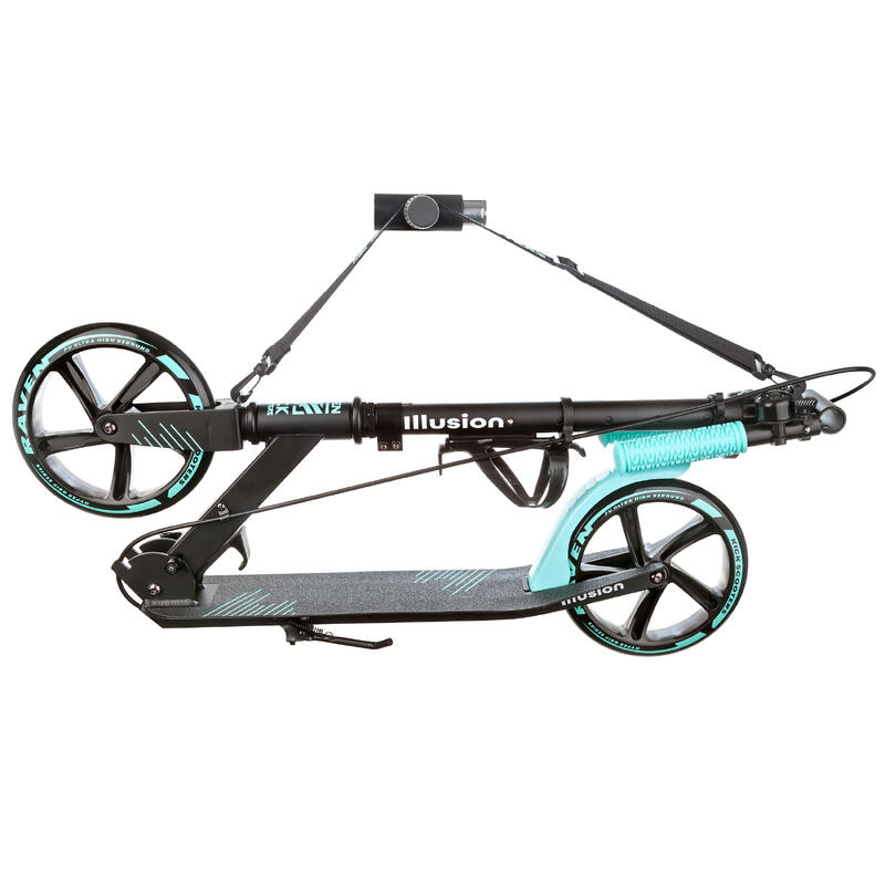 Scooter mit Bremse, Klingel und Flaschenhalter 200mm Illusion Schwarz/Mint