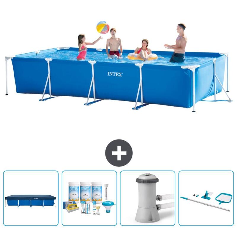 Piscine rectangulaire Intex 450x220x84 cm avec Accessoires - 282737