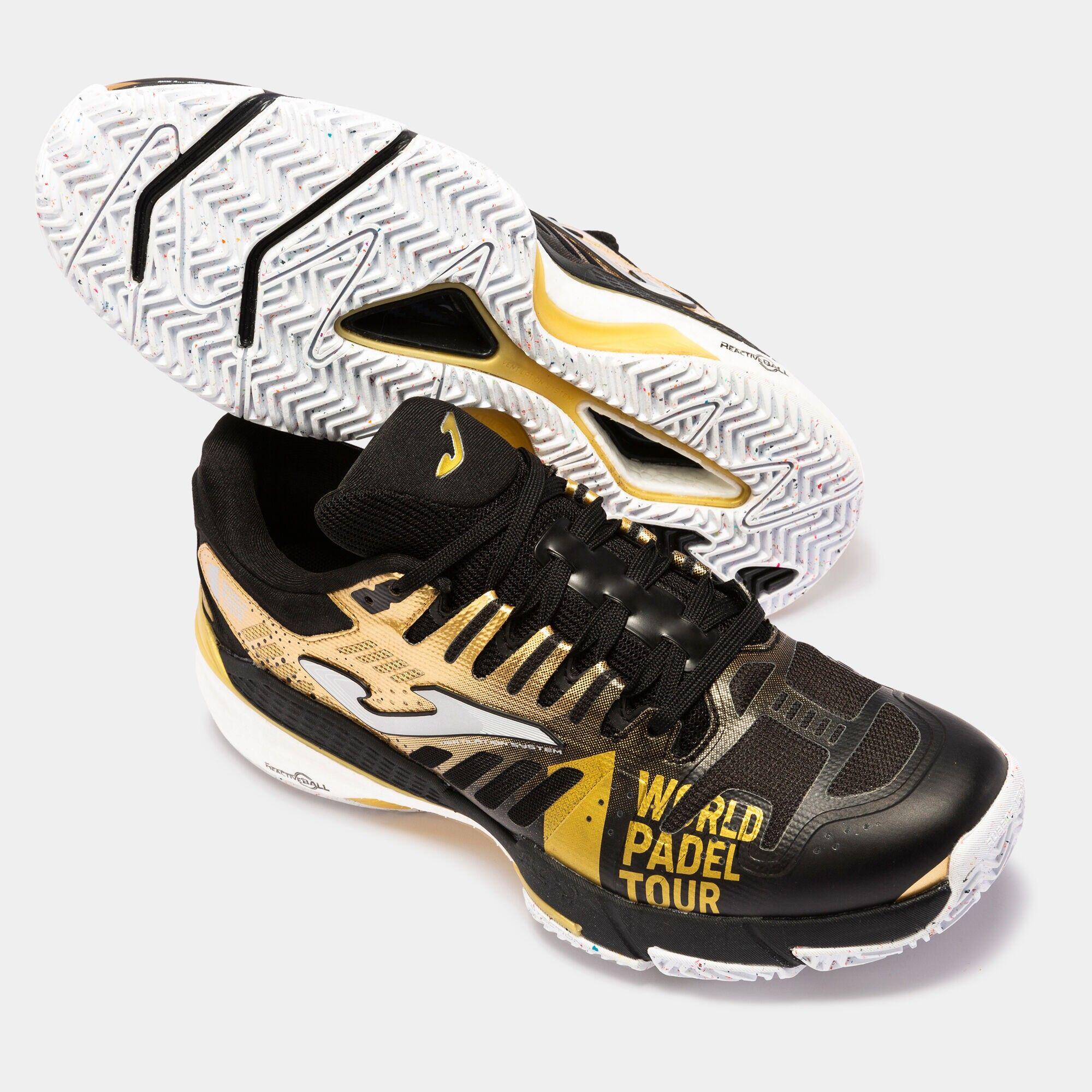 Chaussures De Padel Joma Slam 22 World Padel Tour Clay Twpts2231p Noir Et Or 5/6