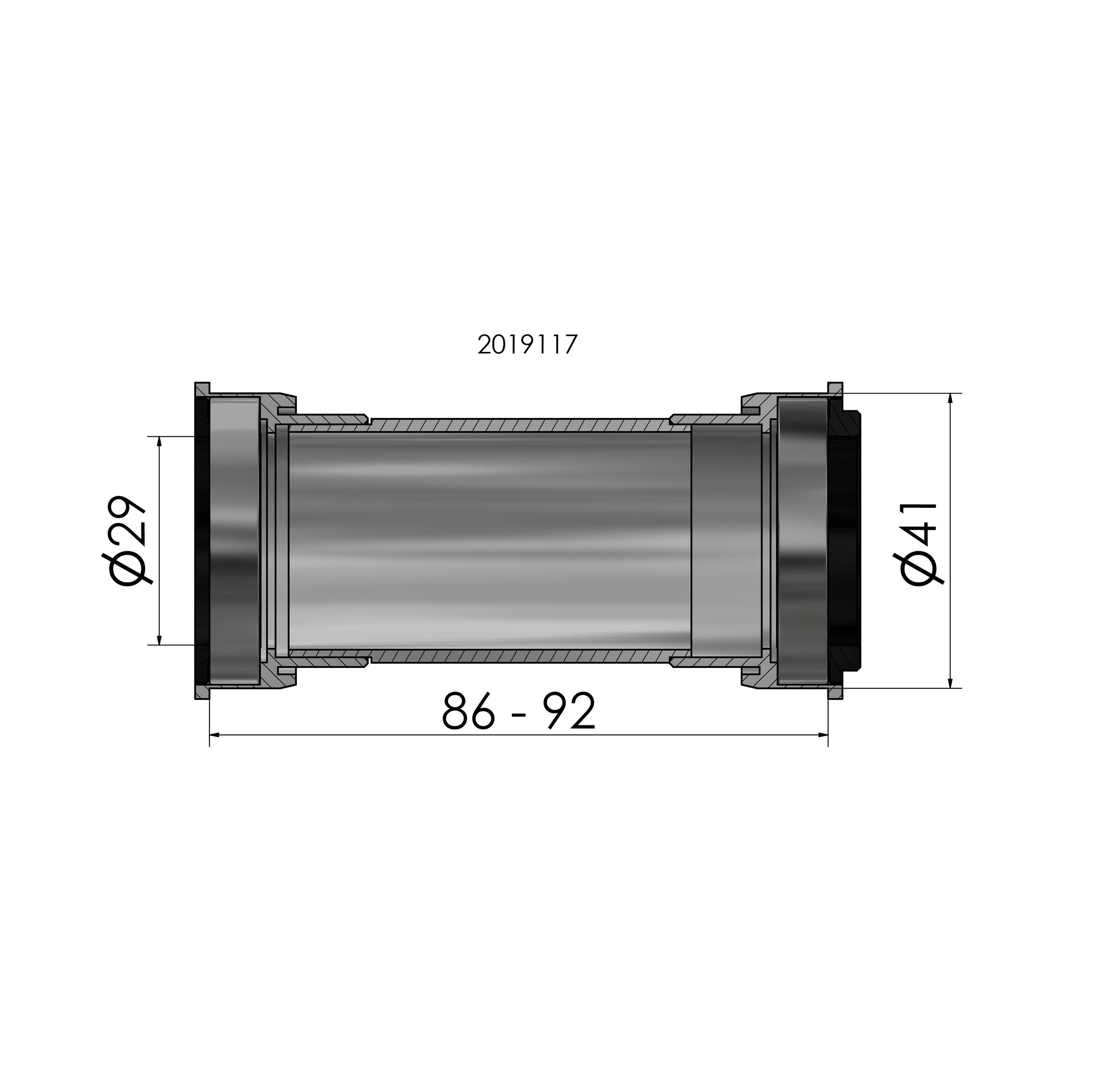 Boîtier de pédalier Elvedes SRAM DUB PF BB86/92 3/3