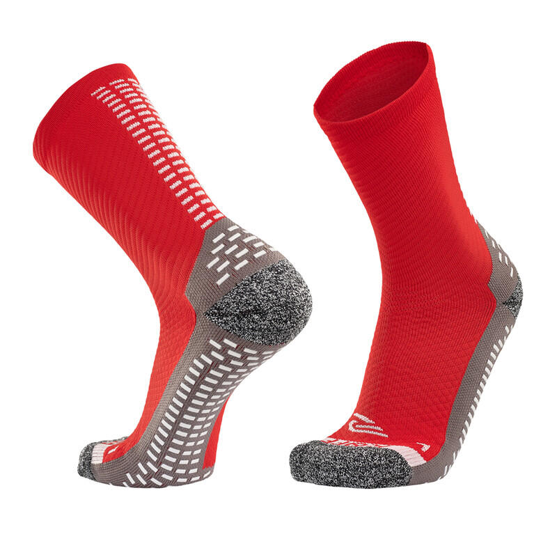 RØFF SOCKS® Ultimate Grip Sock - taille 43-46, ROUGE - Chaussettes football