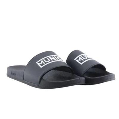 Flip-flops Munich Modell Flat Slider D Logo Bla Farbe Schwarz