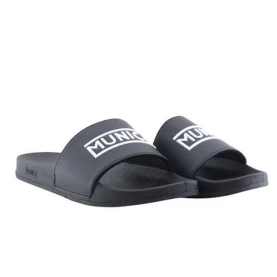 Flip-flops Munich Modell Flat Slider D Logo Bla Farbe Schwarz