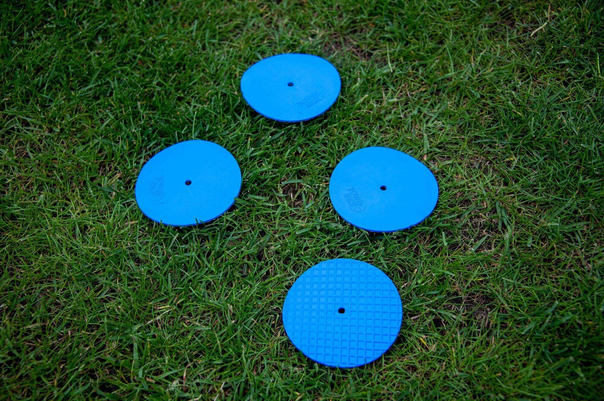 Confezione da 24 piccoli dischi marcatori blu 4/4