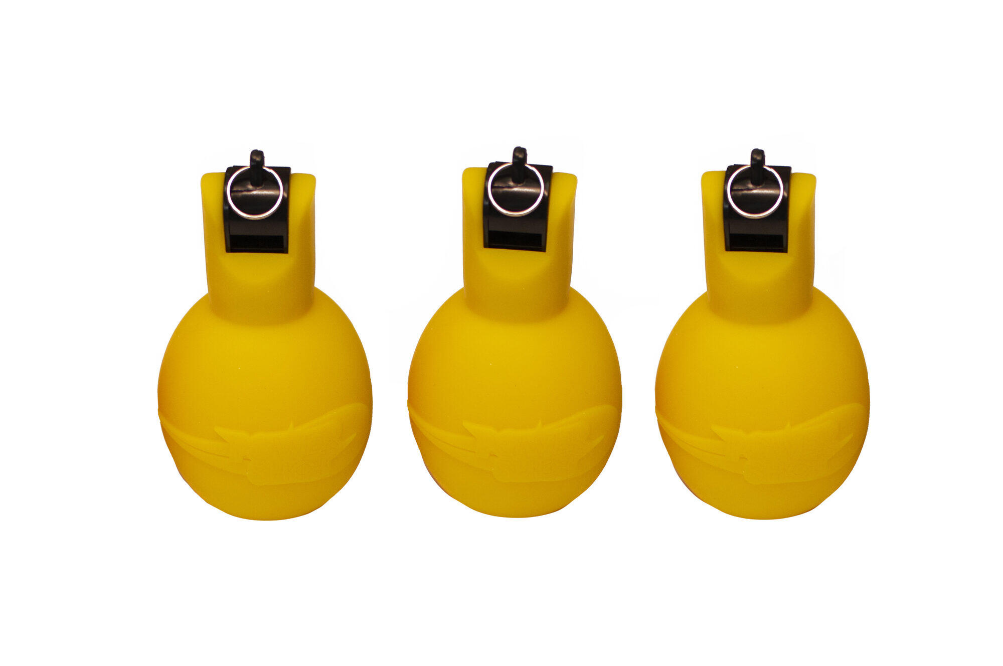 POWER SHOT Silbato de pera / Silbato higiénico de mano amarillo - Juego de 3