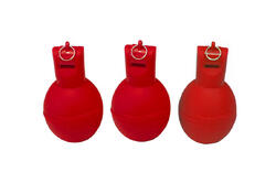 Sifflet poire / Sifflet à main Hygiénique rouge - Lot de 3