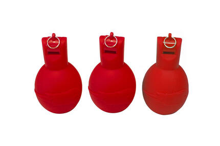 Birnenpfeife / Handpfeife Hygienisch rot - 3er-Set