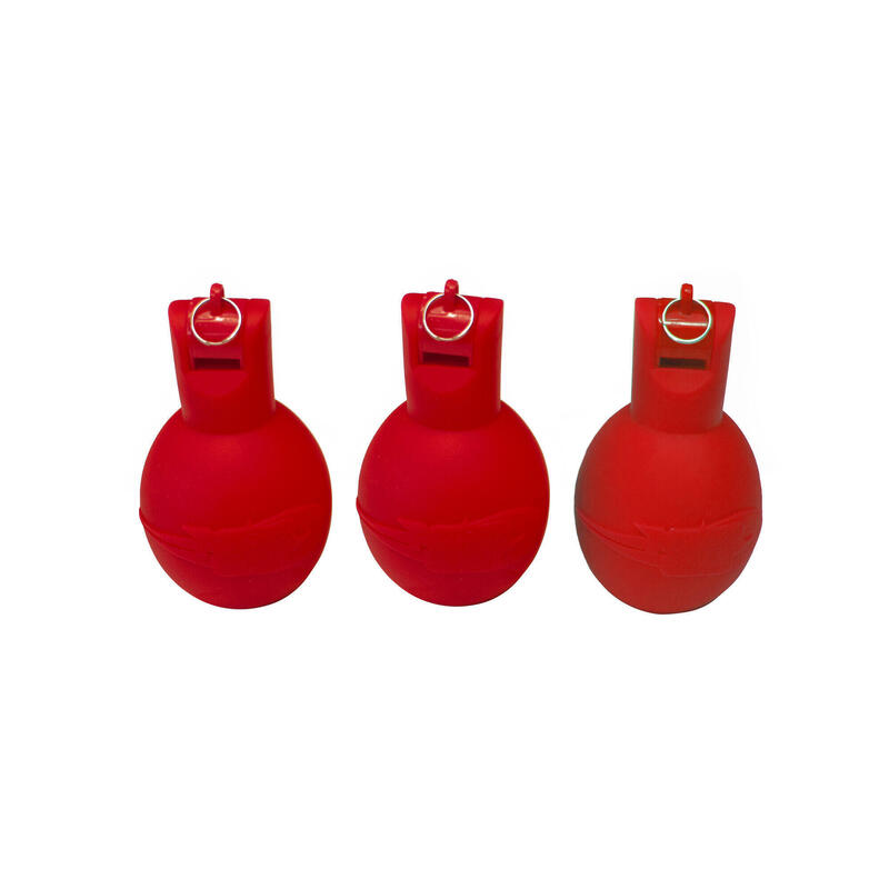 Sifflet poire / Sifflet à main Hygiénique rouge - Lot de 3