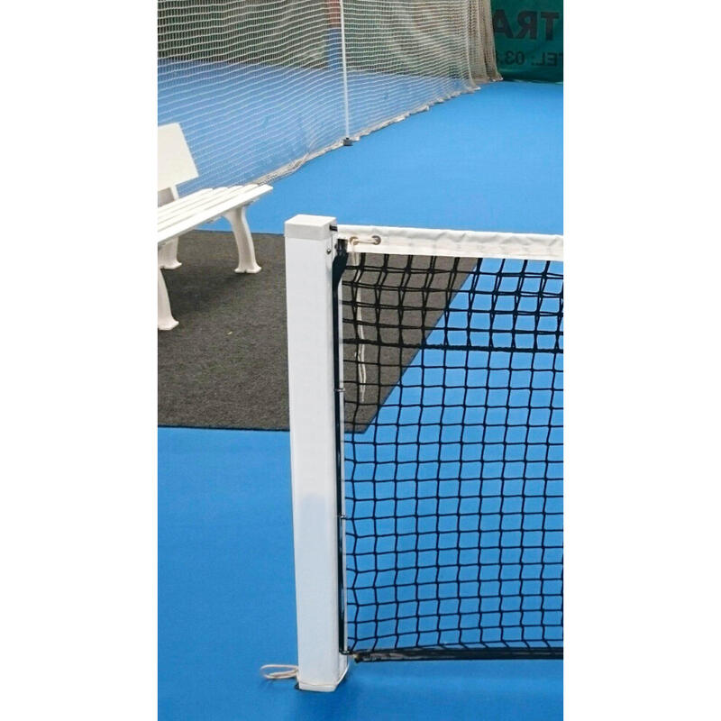 Coppia di paletti da tennis quadrati rimovibili in alluminio bianco